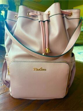 NiceAces Designer Dara Tennis/Pickleball Bag with small clutch included (Mauve)